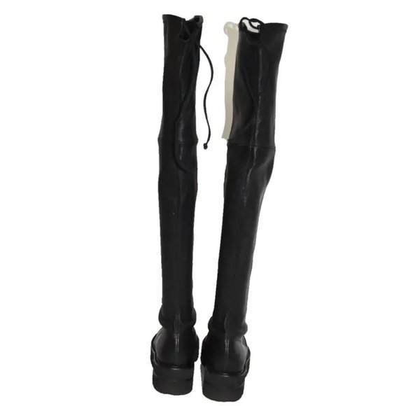 $1100 Stuart Weitzman Lowland Ultralift Over The Knee Boot BLACK 7 B  (PB24) - Picture 6 of 9